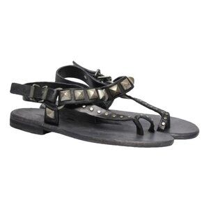NIB Zadig & Voltaire Women's Black Riot Studded Sandals